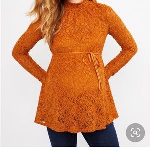 Jessica Simpson mock neck lace maternity top